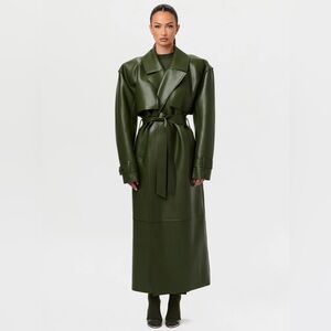 Naked Wardrobe Vegan Leather Trench Coat